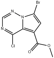 Methyl 7-bromo-4-chloropyrrolo[2,1-f][1,2,4]triazine-5-carboxylate Structural