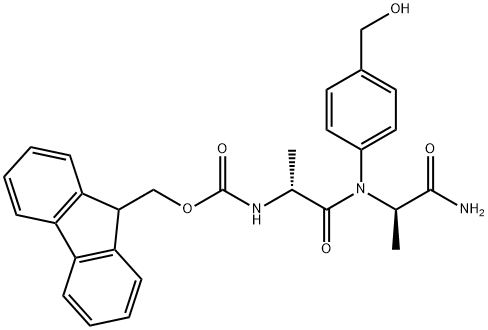 D-Alaninamide, N-[(9H-fluoren-9-ylmethoxy)carbonyl]-D-alanyl-N-[4-(hydroxymethyl)phenyl]- Structural