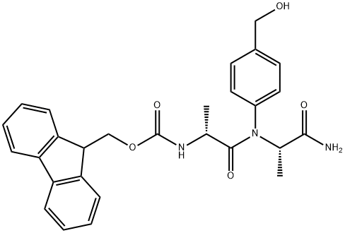 L-Alaninamide, N-[(9H-fluoren-9-ylmethoxy)carbonyl]-D-alanyl-N-[4-(hydroxymethyl)phenyl]- Structural