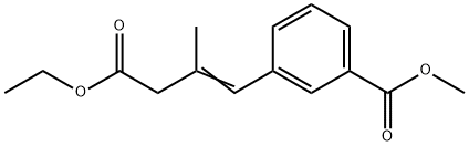 Benzoic acid, 3-(4-ethoxy-2-methyl-4-oxo-1-buten-1-yl)-, methyl ester Structural