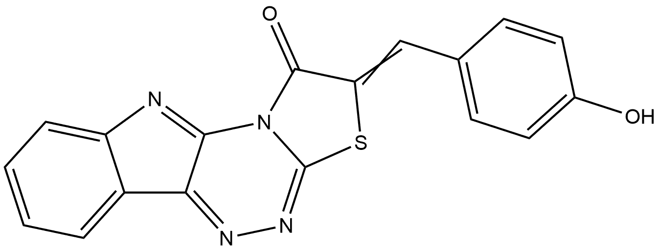 Thiazolo[2',3':3,4][1,2,4]triazino[5,6-b]indol-1(2H)-one, 2-[(4-hydroxyphenyl)methylene]- Structural