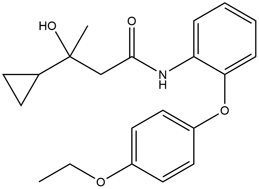Cyclopropanepropanamide, N-[2-(4-ethoxyphenoxy)phenyl]-β-hydroxy-β-methyl- Structural