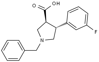 rac-(3R,4S)-1-benzyl-4-(3-fluorophenyl)pyrrolidine-3-carboxylic acid, trans Structural