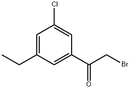 Ethanone, 2-bromo-1-(3-chloro-5-ethylphenyl)- Structural