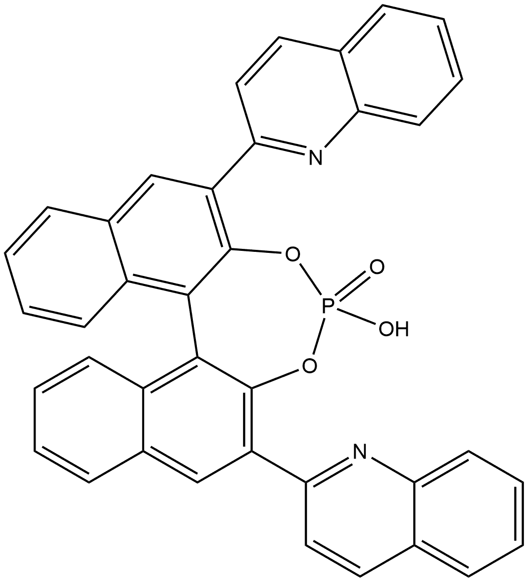 Quinoline, 2,2'-[(11bR)-4-hydroxy-4-oxidodinaphtho[2,1-d:1',2'-f][1,3,2]dioxaphosphepin-2,6-diyl]bis- Structural