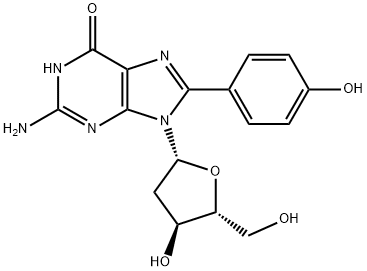 Guanosine, 2'-deoxy-8-(4-hydroxyphenyl)- Structural