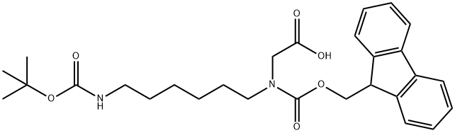 Glycine, N-[6-[[(1,1-dimethylethoxy)carbonyl]amino]hexyl]-N-[(9H-fluoren-9-ylmethoxy)carbonyl]- Structural