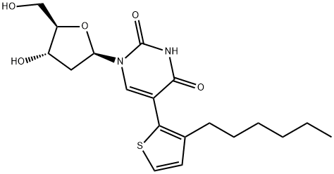 Uridine, 2'-deoxy-5-(3-hexyl-2-thienyl)- (9CI) Structural