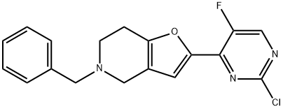 Furo[3,2-c]pyridine, 2-(2-chloro-5-fluoro-4-pyrimidinyl)-4,5,6,7-tetrahydro-5-(phenylmethyl)- Structural