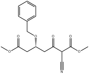 Heptanedioic acid, 2-cyano-3-oxo-5-(phenylmethoxy)-, 1,7-dimethyl ester, (5R)- Structural