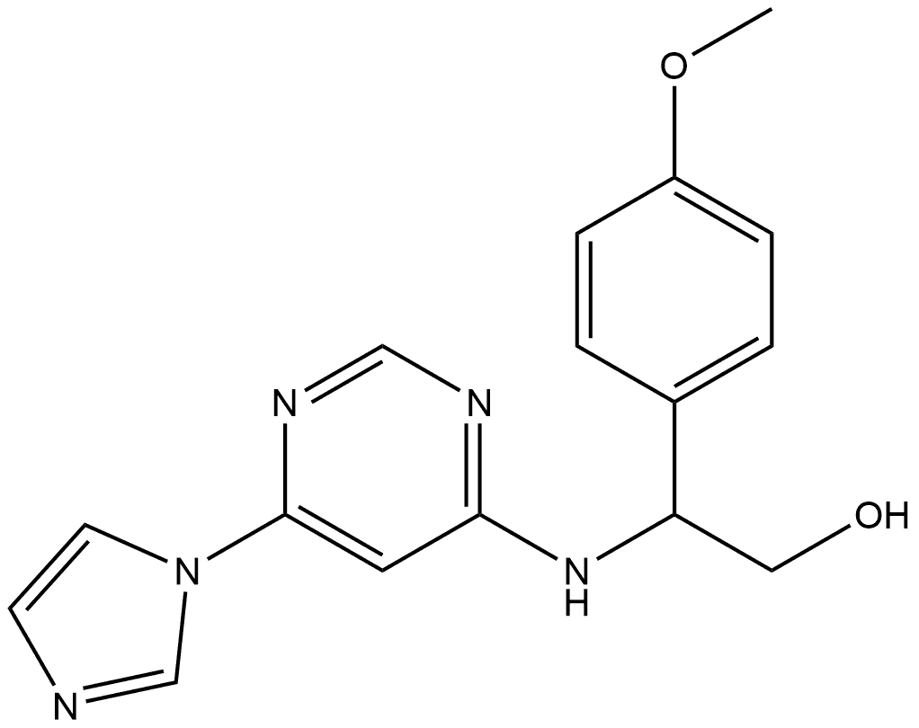 Benzeneethanol, β-[[6-(1H-imidazol-1-yl)-4-pyrimidinyl]amino]-4-methoxy- Structural