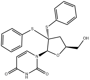 Uridine, 3'-deoxy-2'-S-phenyl-2'-C-(phenylthio)-2'-thio- (9CI) Structural