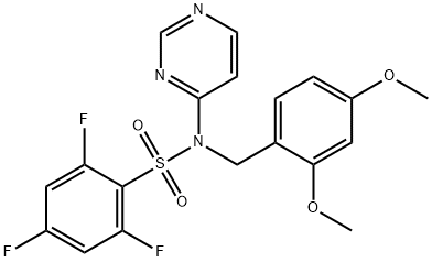 N-[(2,4-Dimethoxyphenyl)methyl]-2,4,6-trifluoro-N-4-pyrimidinylbenzenesulfonamide Structural