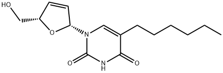 Uridine, 2',3'-didehydro-2',3'-dideoxy-5-hexyl- (9CI) Structural