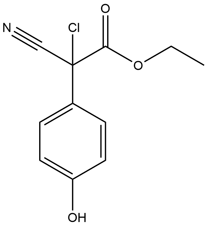 Benzeneacetic acid, α-chloro-α-cyano-4-hydroxy-, ethyl ester Structural