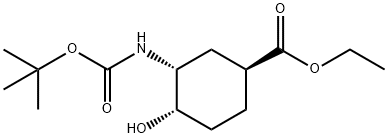 Cyclohexanecarboxylic acid, 3-[[(1,1-dimethylethoxy)carbonyl]amino]-4-hydroxy-, ethyl ester, (1S,3R,4S)- Structural