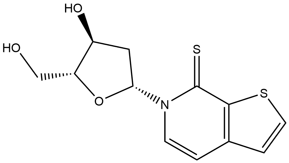 Thieno[2,3-c]pyridine-7(6H)-thione, 6-(2-deoxy-β-D-erythro-pentofuranosyl)- Structural