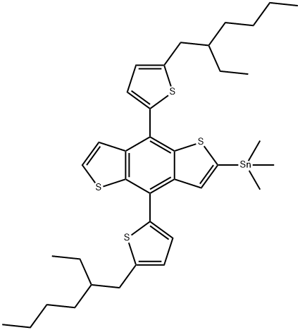 Stannane, [4,8-bis[5-(2-ethylhexyl)-2-thienyl]benzo[1,2-b:4,5-b']dithien-2-yl]trimethyl- Structural