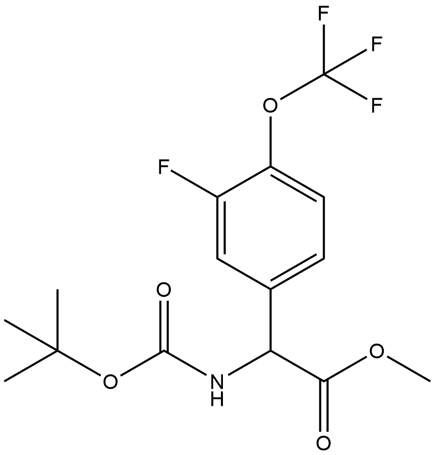 Benzeneacetic acid, α-[[(1,1-dimethylethoxy)carbonyl]amino]-3-fluoro-4-(trifluoromethoxy)-, methyl ester Structural