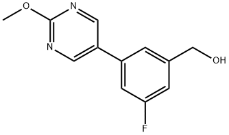 Benzenemethanol, 3-fluoro-5-(2-methoxy-5-pyrimidinyl)- Structural
