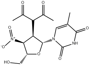 Uridine, 2'-(1-acetyl-2-oxopropyl)-2',3'-dideoxy-5-methyl-3'-nitro- (9CI) Structural