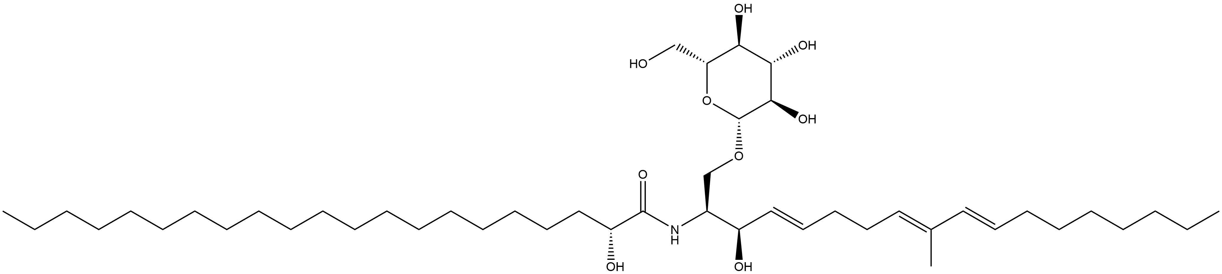 Heneicosanamide, N-[(1S,2R,3E,7E,9E)-1-[(β-D-glucopyranosyloxy)methyl]-2-hydroxy-8-methyl-3,7,9-heptadecatrien-1-yl]-2-hydroxy-, [1S-[1R*(S*),2S*,3E,7E,9E]]- Structural