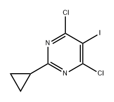 Pyrimidine, 4,6-dichloro-2-cyclopropyl-5-iodo- Structural