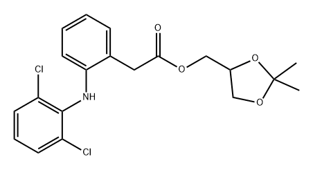 Benzeneacetic acid, 2-[(2,6-dichlorophenyl)amino]-, (2,2-dimethyl-1,3-dioxolan-4-yl)methyl ester Structural