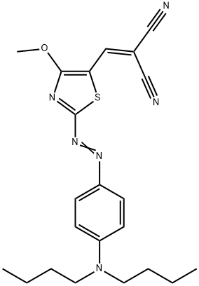Propanedinitrile, 2-[[2-[2-[4-(dibutylamino)phenyl]diazenyl]-4-methoxy-5-thiazolyl]methylene]- Structural
