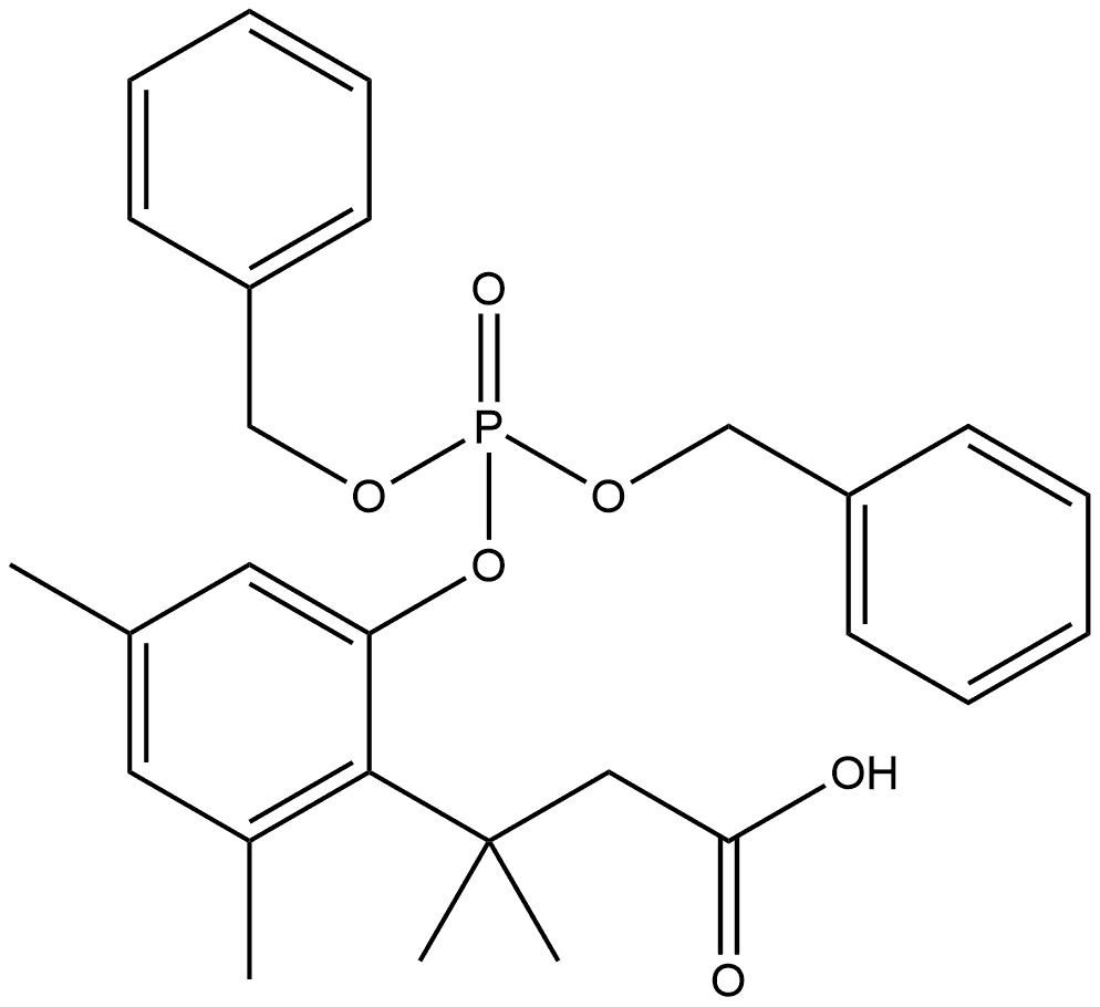 Benzenepropanoic acid, 2-[[bis(phenylmethoxy)phosphinyl]oxy]-β,β,4,6-tetramethyl- Structural