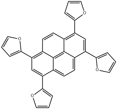 Furan, 2,2',2'',2'''-(1,3,6,8-pyrenetetrayl)tetrakis- Structural