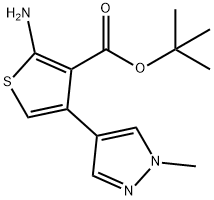 tert-butyl 2-amino-4-(1-methyl-1H-pyrazol-4-yl)thiophene-3-carboxylate Structural