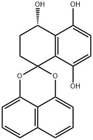 Spiro[naphthalene-1(2H),2'-naphtho[1,8-de][1,3]dioxin]-4,5,8-triol, 3,4-dihydro-, (4S)- Structural