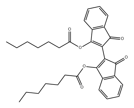 Heptanoic acid, 1,1'-(1,1'-dioxo[2,2'-bi-1H-indene]-3,3'-diyl) ester Structural