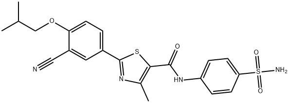 N-[4-(Aminosulfonyl)phenyl]-2-[3-cyano-4-(2-methylpropoxy)phenyl]-4-methyl-5-thiazolecarboxamide Structural
