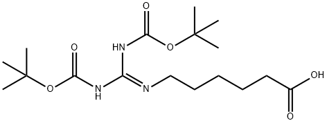 Hexanoic acid, 6-[[bis[[(1,1-dimethylethoxy)carbonyl]amino]methylene]amino]- Structural