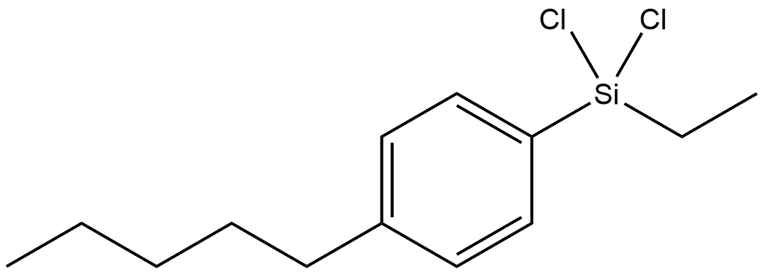 Benzene, 1-(dichloroethylsilyl)-4-pentyl- Structural