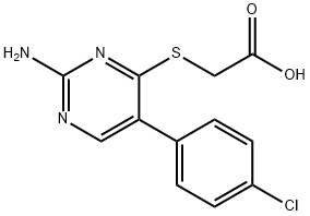 Acetic acid, 2-[[2-amino-5-(4-chlorophenyl)-4-pyrimidinyl]thio]- Structural