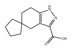 Spiro[cyclopentane-1,5'-[5H]indazole]-3'-carboxylic acid, 1',4',6',7'-tetrahydro- Structural