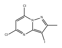 Pyrazolo[1,5-a]pyrimidine, 5,7-dichloro-3-iodo-2-methyl- Structural