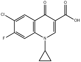 3-Quinolinecarboxylic acid, 6-chloro-1-cyclopropyl-7-fluoro-1,4-dihydro-4-oxo- Structural