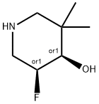 rel-(4R,5S)-5-fluoro-3,3-dimethylpiperidin-4-ol Structural