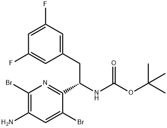 tert-Butyl (S)-(1-(5-amino-3,6-dibromopyridin-2-yl)-2-(3,5-difluorophenyl)ethyl)carbamate Structural