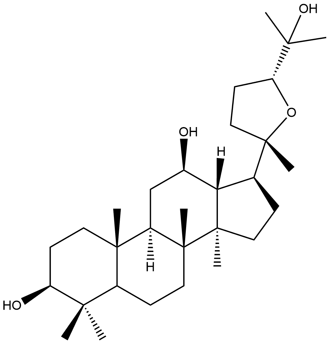 Dammarane-3,12,25-triol, 20,24-epoxy-, (3β,12β,24R)- Structural
