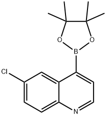 Quinoline, 6-chloro-4-(4,4,5,5-tetramethyl-1,3,2-dioxaborolan-2-yl)- Structural