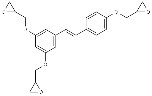 Oxirane, 2,2'-[[5-[(1E)-2-[4-(2-oxiranylmethoxy)phenyl]ethenyl]-1,3-phenylene]bis(oxymethylene)]bis- Structural