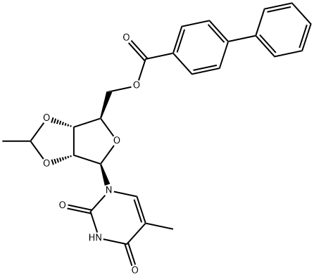 Uridine, 2',3'-O-ethylidene-5-methyl-, 5'-[1,1'-biphenyl]-4-carboxylate Structural