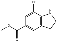 methyl 7-bromo-2,3-dihydro-1H-indole-5-carboxylate Structural