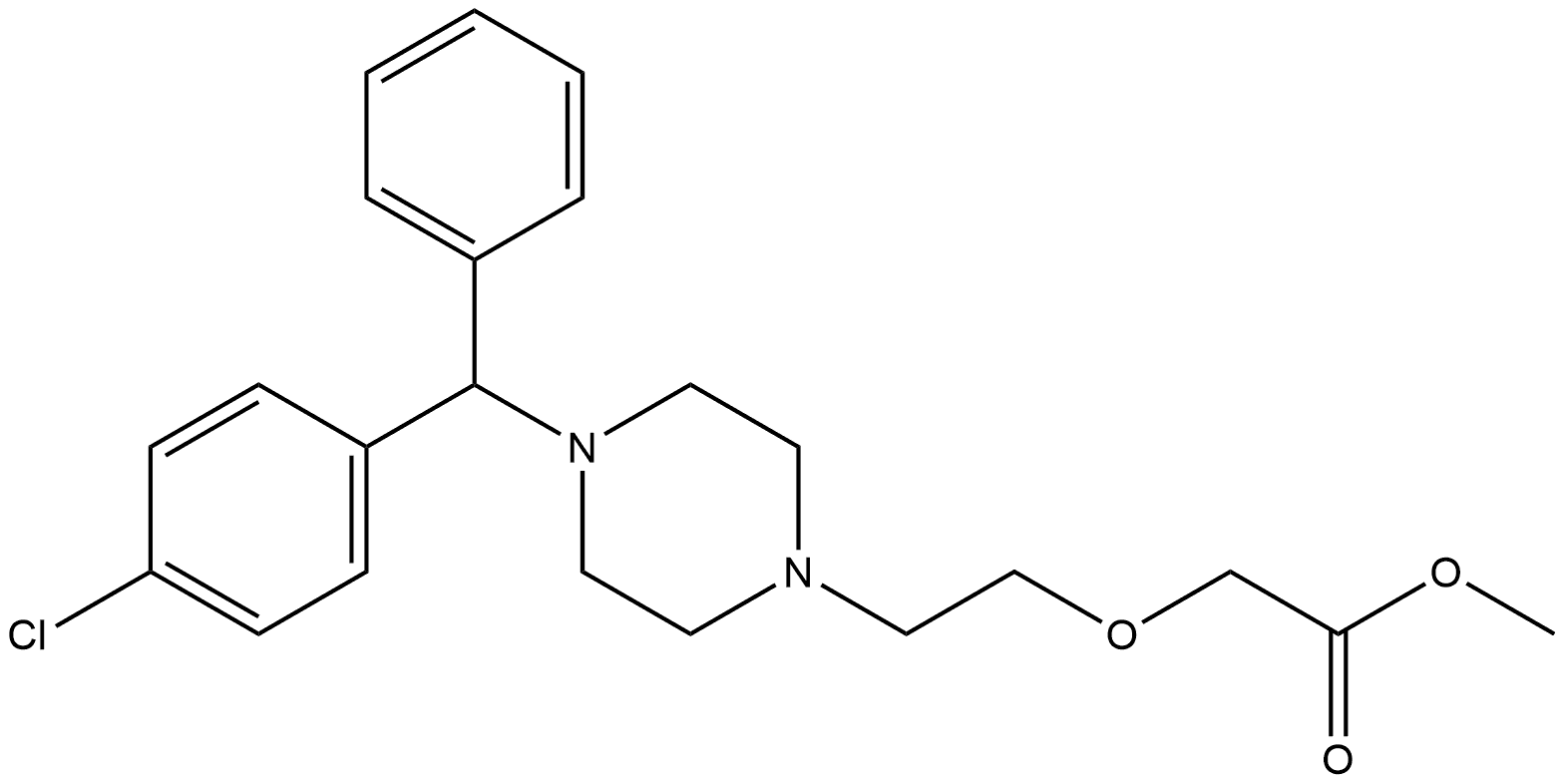 Acetic acid, [2-[4-[(4-chlorophenyl)phenylmethyl]-1-piperazinyl]ethoxy]-, methyl ester, (-)- (9CI) Structural