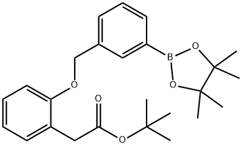 Benzeneacetic acid, 2-[[3-(4,4,5,5-tetramethyl-1,3,2-dioxaborolan-2-yl)phenyl]methoxy]-, 1,1-dimethylethyl ester Structural